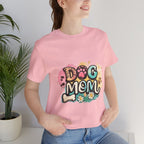 Dog Mom T-Shirt — Colorful Paw Print Graphic Tee for Pet Lovers