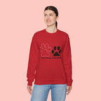 Crewneck Sweatshirt – "Two Paws, One Mom" Paw Print Mom Gift