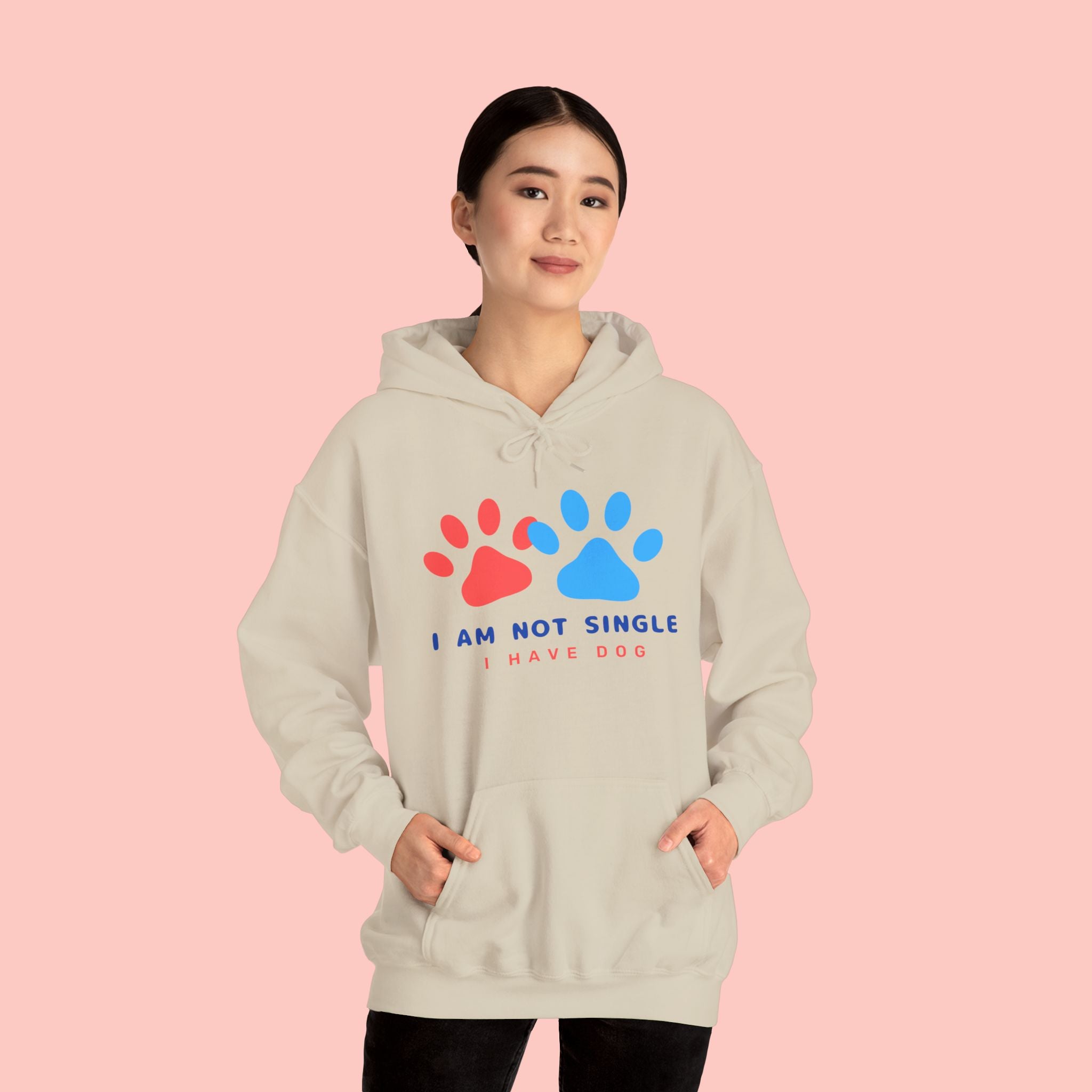 Dog Mom Hoodie – “I Am Not Single I Have Dog” Paw Print Hoodie