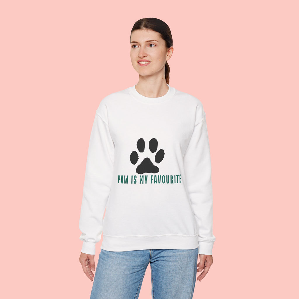 Paw Is My Favourite Sweatshirt – Cute Paw Print Crewneck for Dog & Cat Lovers
