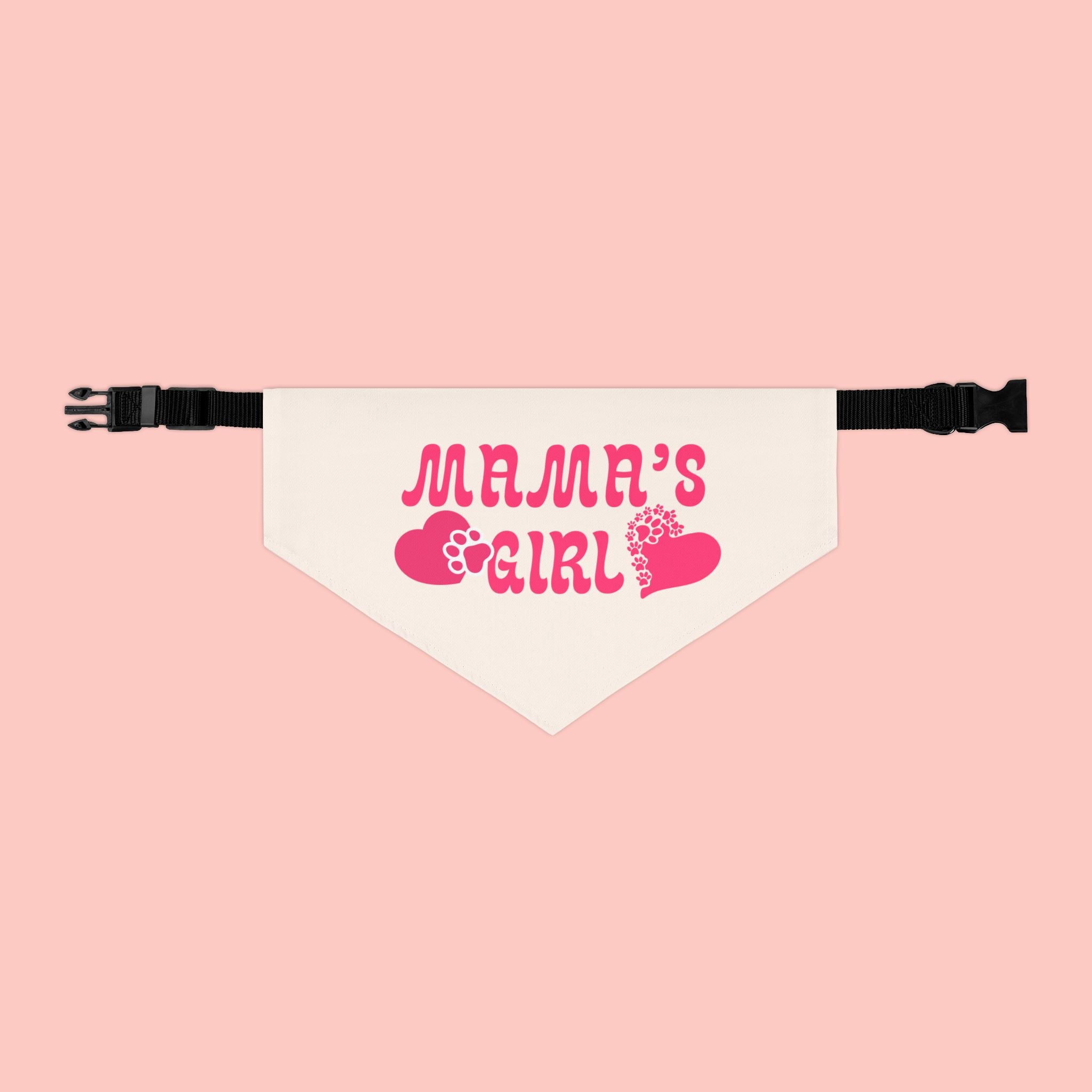 Bandana — "Mama's Girl" Pink Paw & Heart Pet Bandana Collar