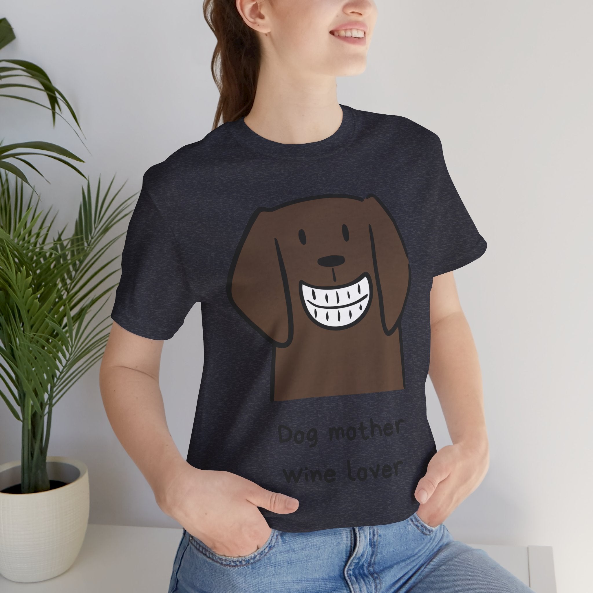 Dog Mother Wine Lover T-Shirt — Cute Cartoon Dog Graphic Tee
