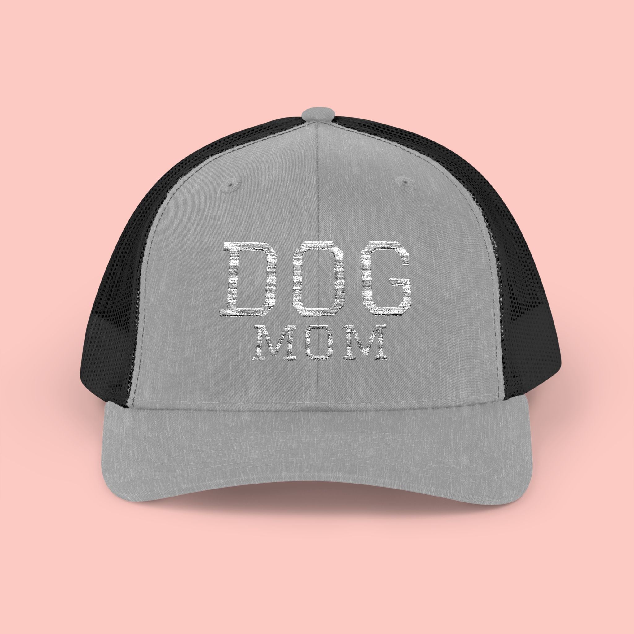 Dog Mom Trucker Cap — Rhinestone Lettering Snapback Hat