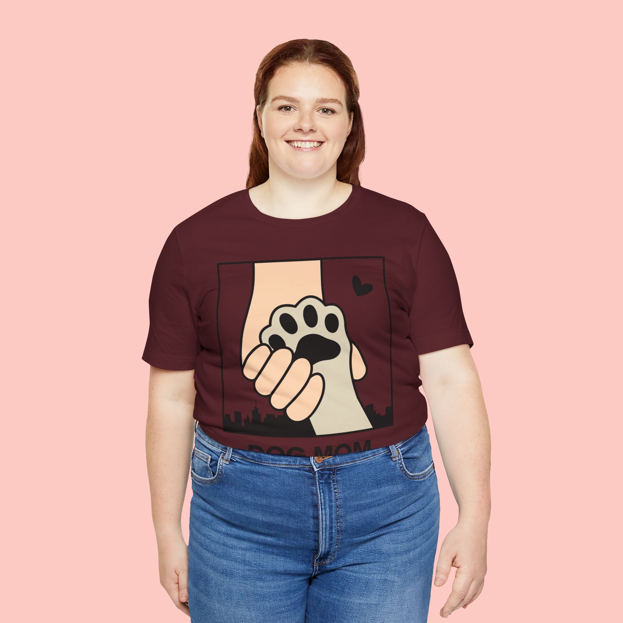 Dog Mom T-Shirt — "Love Your Dog Like a Mom" Paw Print Graphic