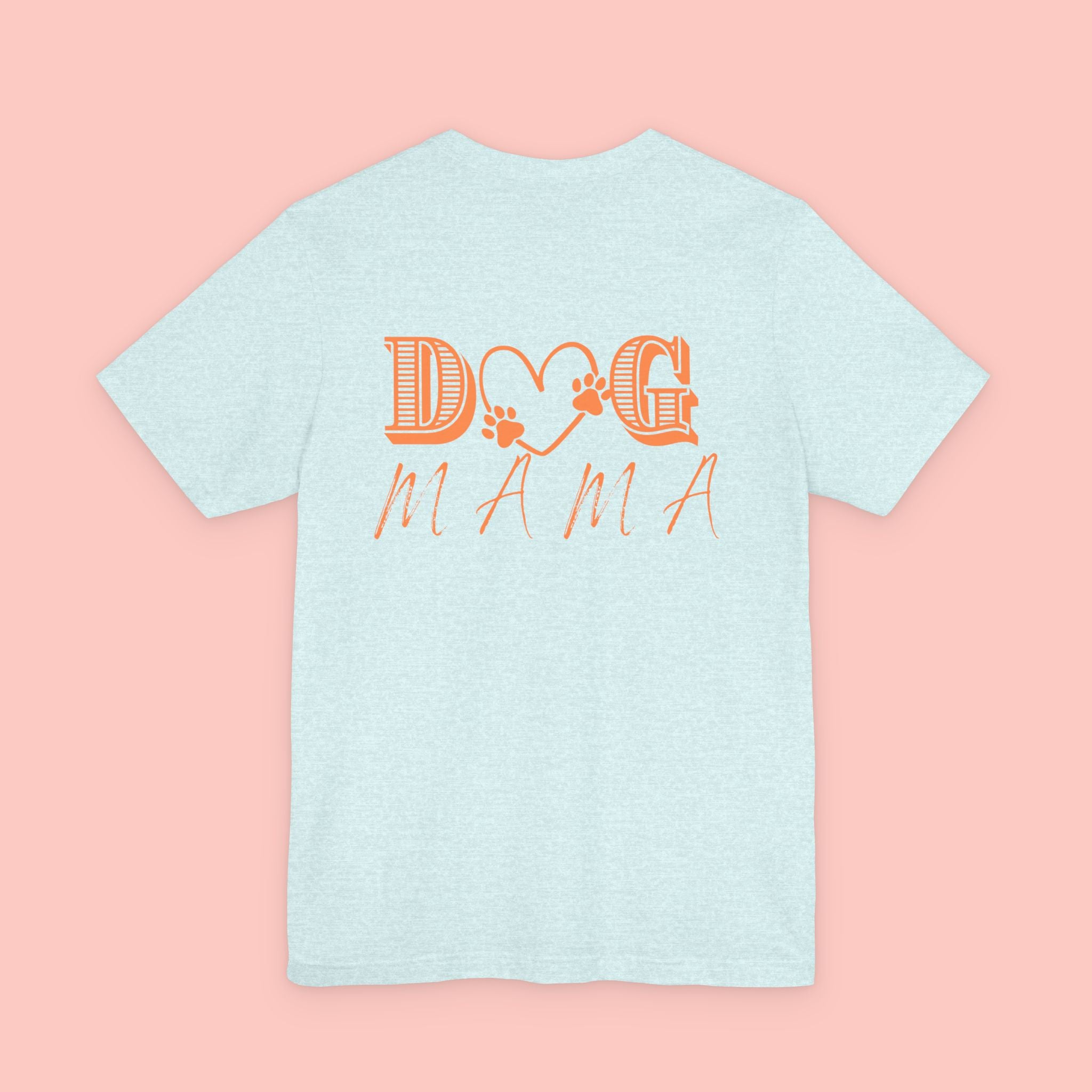 Dog Mama Tee — Retro Heart & Paw Graphic Short Sleeve Shirt
