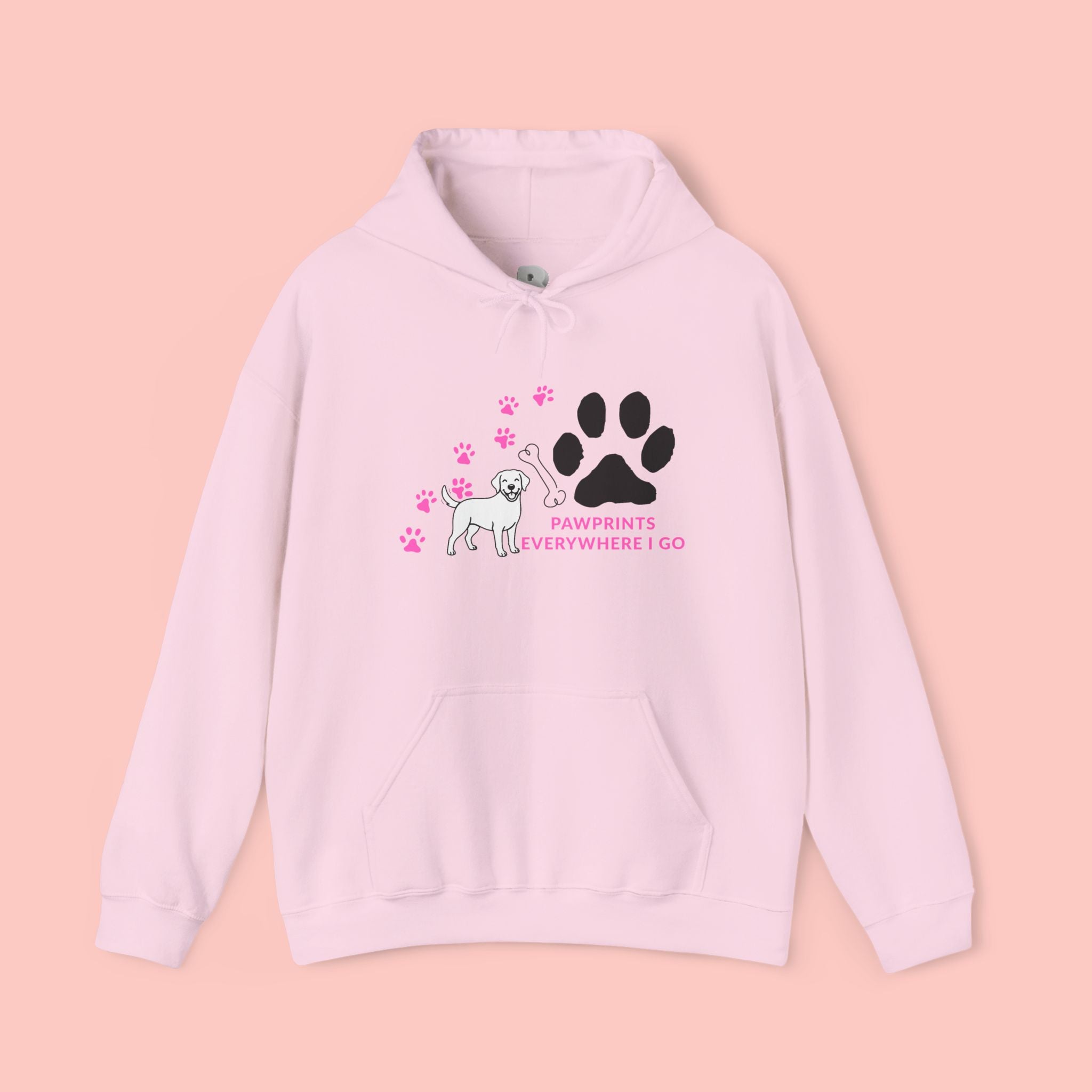 Dog Lover Hoodie — "Pawprints Wherever I Go" Pullover