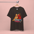 Dog Mom T-Shirt - Cute Woman Hugging Golden Retriever Tee