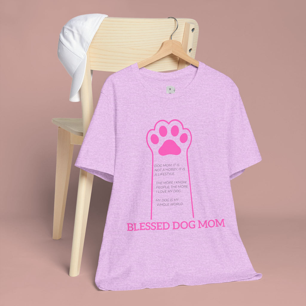 Blessed Dog Mom T-Shirt — Pink Paw Graphic Tee