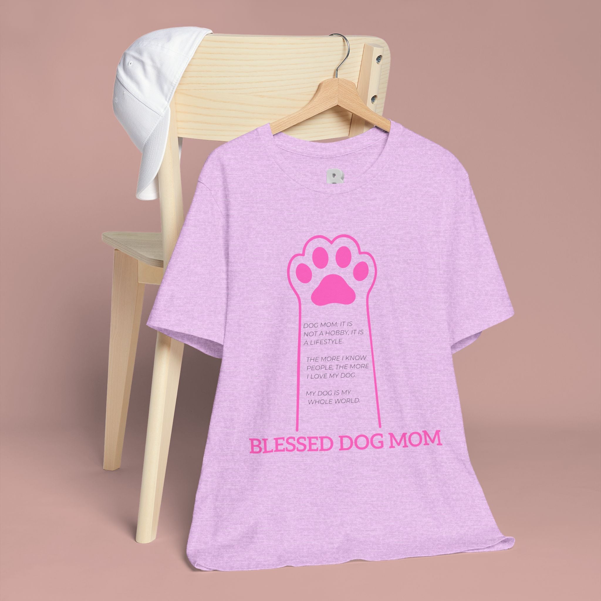 Blessed Dog Mom T-Shirt — Pink Paw Graphic Tee