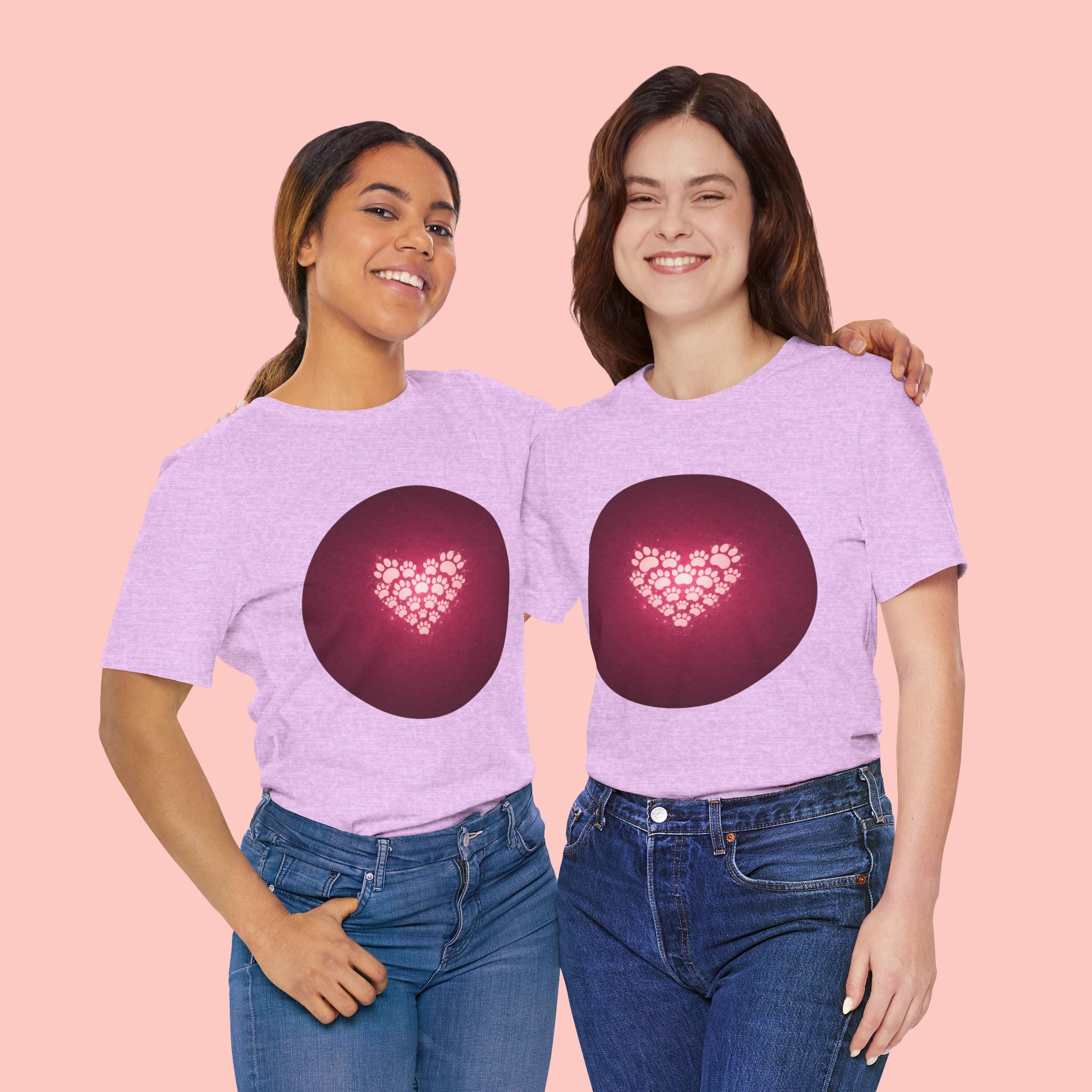 Paw Print Heart T‑Shirt — Cute Pet Lover Tee