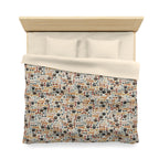 Cat Paw Print Duvet Cover — Cute Cartoon Cats & Paws Microfiber Bedding