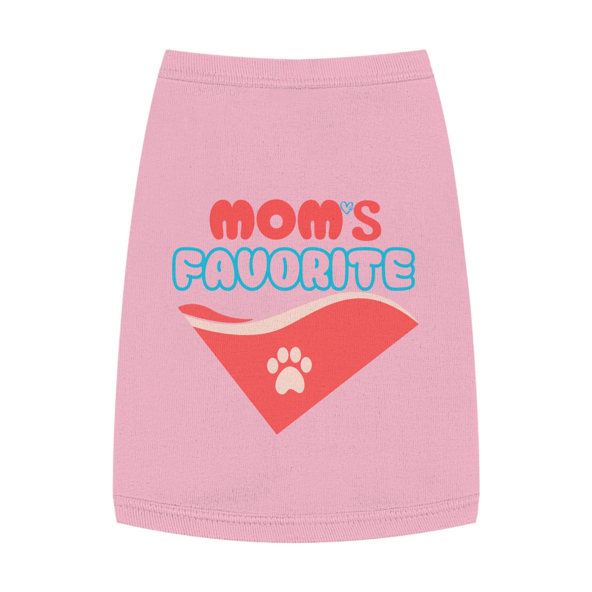 Mom's Favorite Pet Tank Top – Cute Paw Print Bandana Design for Dogs & Cats