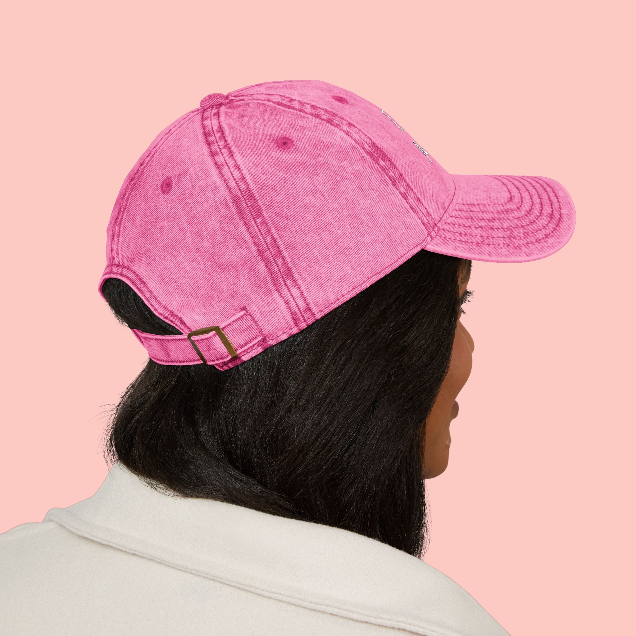 Vintage Embroidered 'DOG MOM' Cap — Washed Red Baseball Hat for Dog Lovers