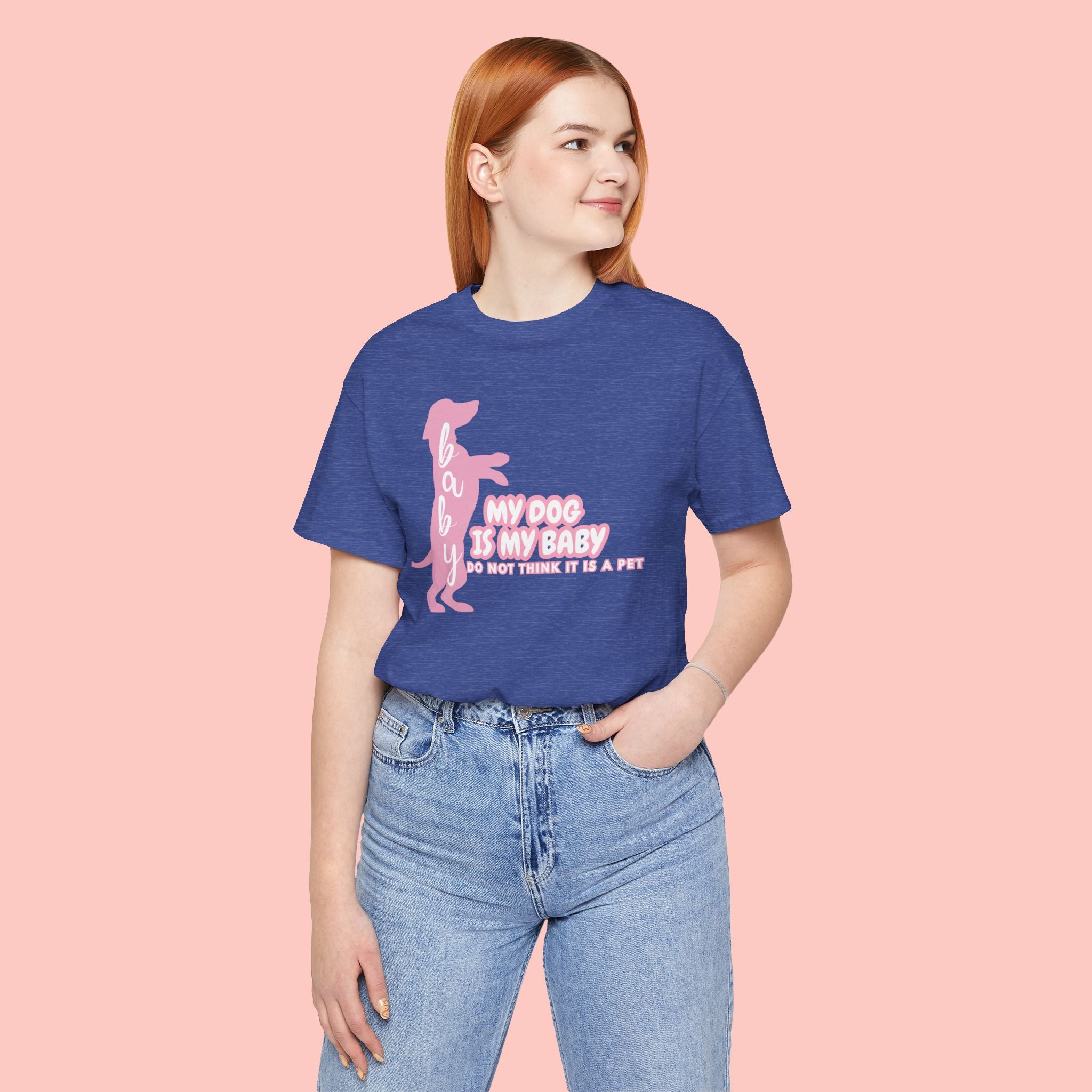 T-Shirt — "My Dog Is My Baby" Pink Dachshund Tee