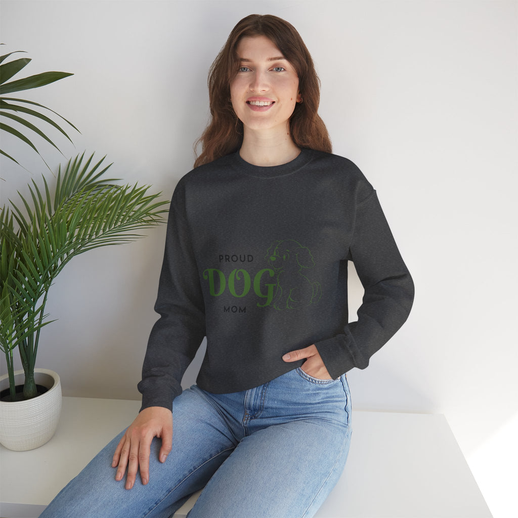 Proud Dog Mom Sweatshirt – Cute Dog Outline Crewneck for Pet Lovers