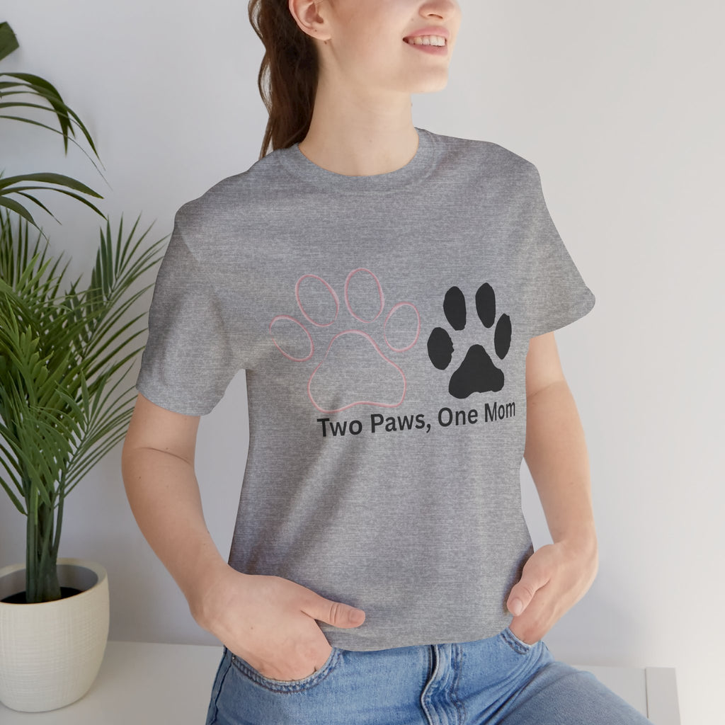 Two Paws, One Mom T-Shirt – Cute Dog Mom Paw Print Tee