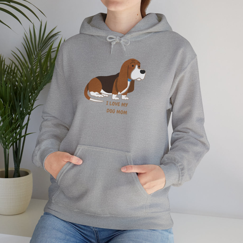 Dog Mom Hoodie — Cute Basset Hound I Love My Dog Mom Sweatshirt
