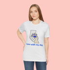 Dog Lover T-Shirt — "Love with my dog." Paw Print Graphic