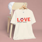 Dog Lover Tee - "LOVE My Dog > People" Paw Print Graphic T-Shirt