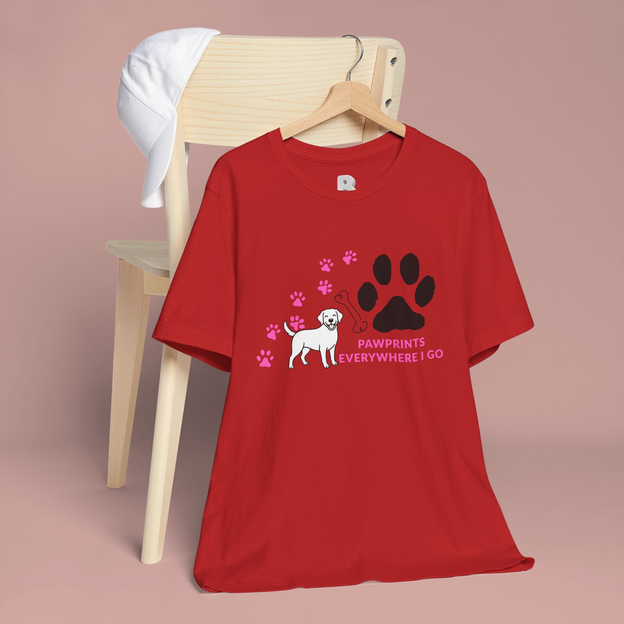 Dog Pawprint T-Shirt — "Pawprints Everywhere I Go" Cute Pet Lover Tee