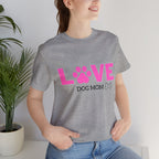 Love Dog Mom T-Shirt — Pink Paw Graphic Tee
