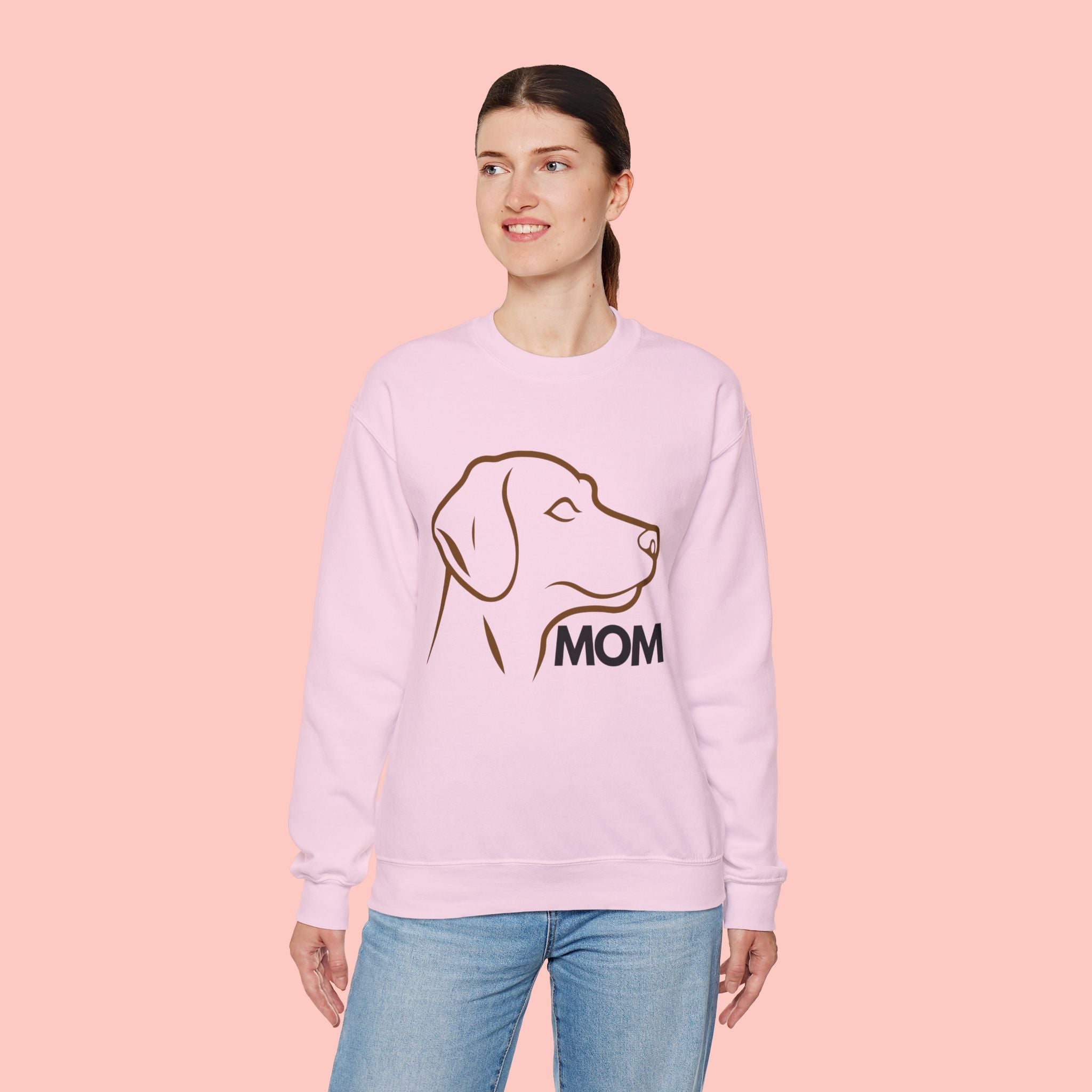 Dog Mom Crewneck Sweatshirt – Minimalist Labrador Outline