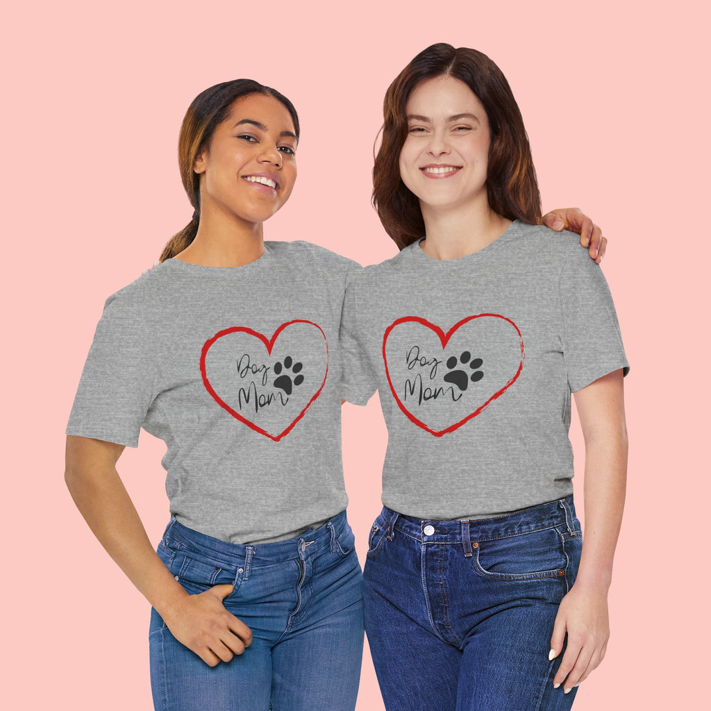 Dog Mom Heart Paw T‑Shirt