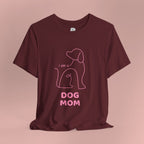 Dog Mom T‑Shirt – Minimal Pink Line Art Dog Tee
