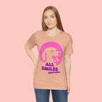 All Smiles Mom's Rules T-Shirt — Cute Pink Dog Graphic Tee for Moms & Pet Lovers