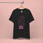 Dog Mom T‑Shirt – Minimal Pink Line Art Dog Tee