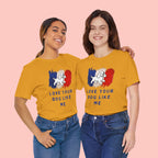 Love Your Dog Like Me T-Shirt — French Flag Heart Puppy Tee