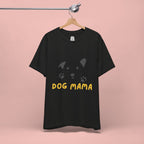 Dog Mama Graphic Tee — Cute Paw Print Dog Face T-Shirt for Dog Lovers