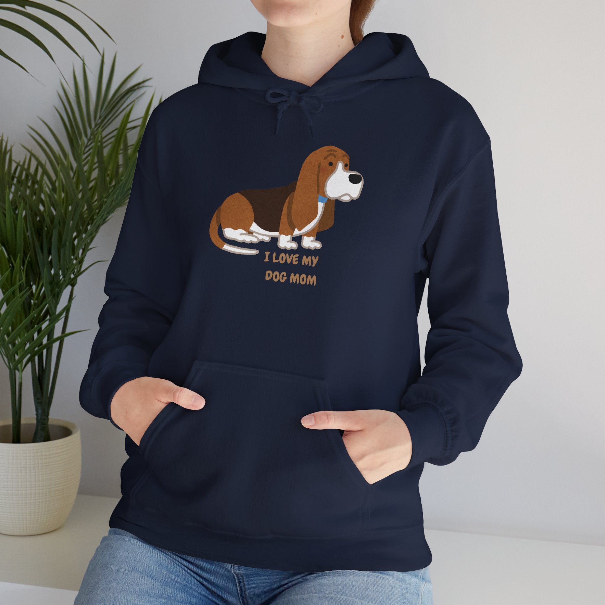 Dog Mom Hoodie — Cute Basset Hound I Love My Dog Mom Sweatshirt