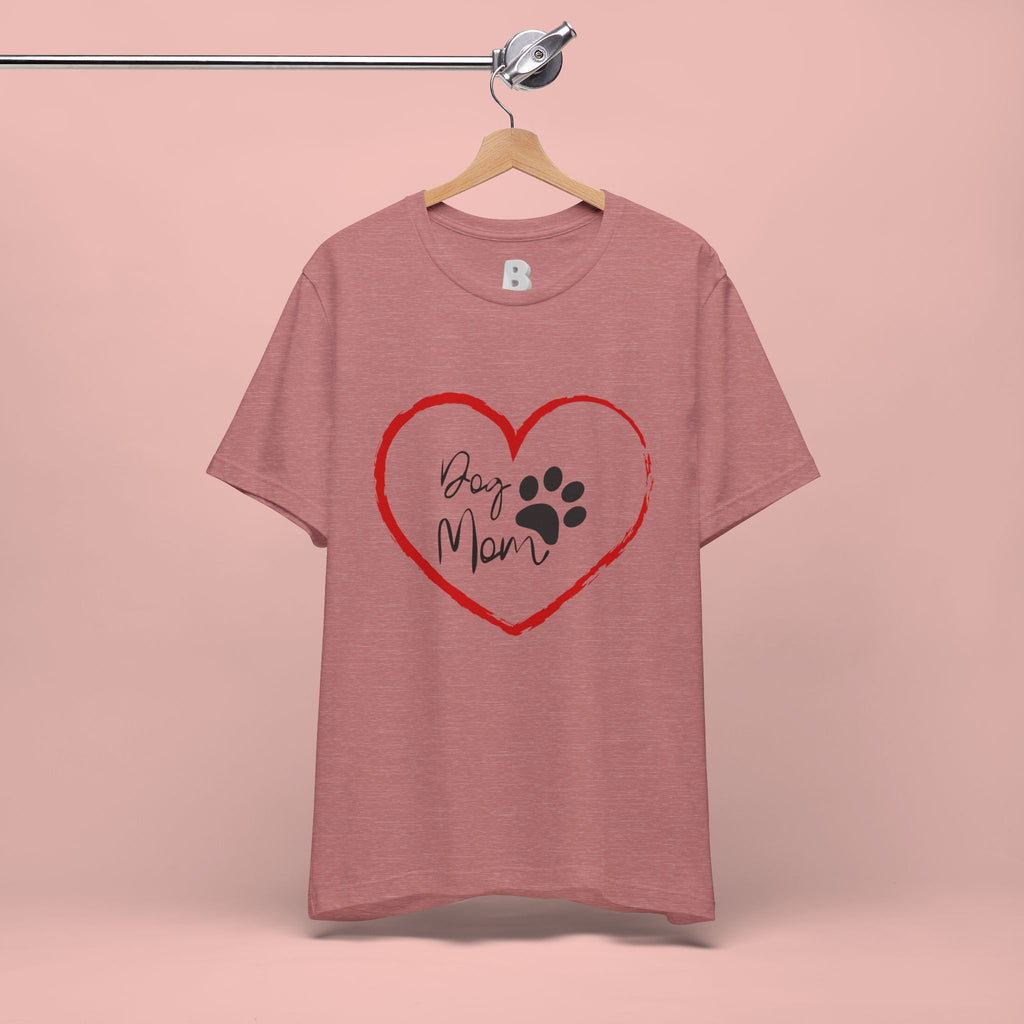 Dog Mom Heart Paw T‑Shirt