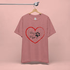 Dog Mom Heart Paw T‑Shirt