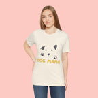 Dog Mama Graphic Tee — Cute Paw Print Dog Face T-Shirt for Dog Lovers