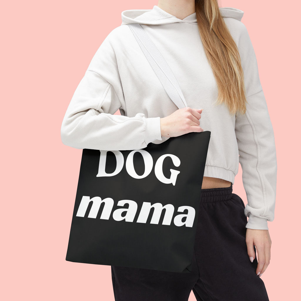Dog Mama Tote Bag — Black Canvas Pet Lover Tote