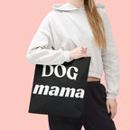 Dog Mama Tote Bag — Black Canvas Pet Lover Tote
