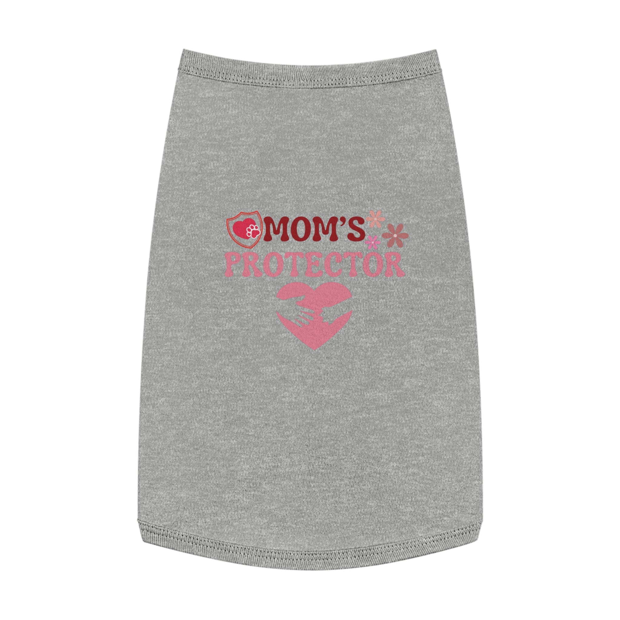 Mom’s Protector Pet Tank Top – Cute Pink Heart Dog Shirt for Mother's Day