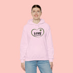Dog Mom Heart Hoodie – "Love Proud Dog Mom" Paw Print Sweatshirt