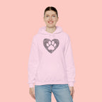 Heart Paw Print Hoodie — Dog Lover Heart Paw Graphic Sweatshirt