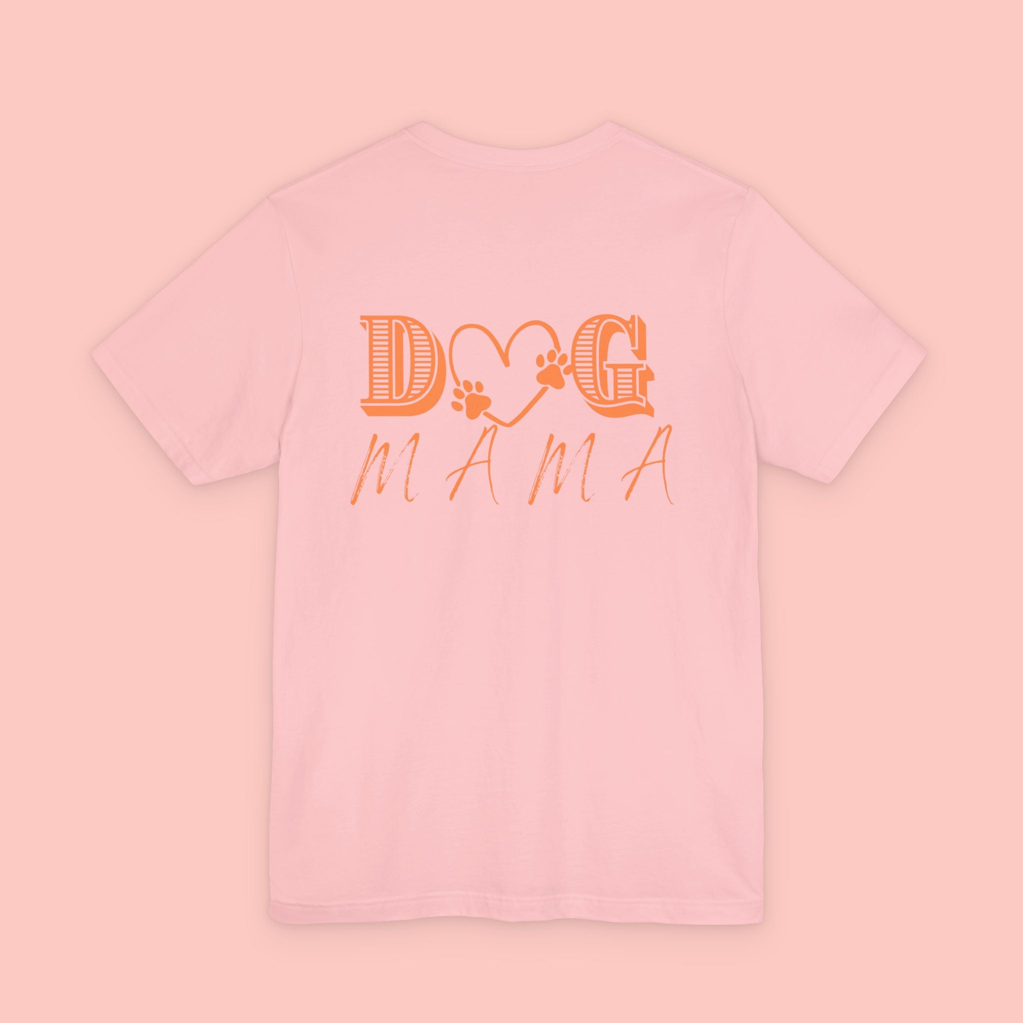 Dog Mama Tee — Retro Heart & Paw Graphic Short Sleeve Shirt