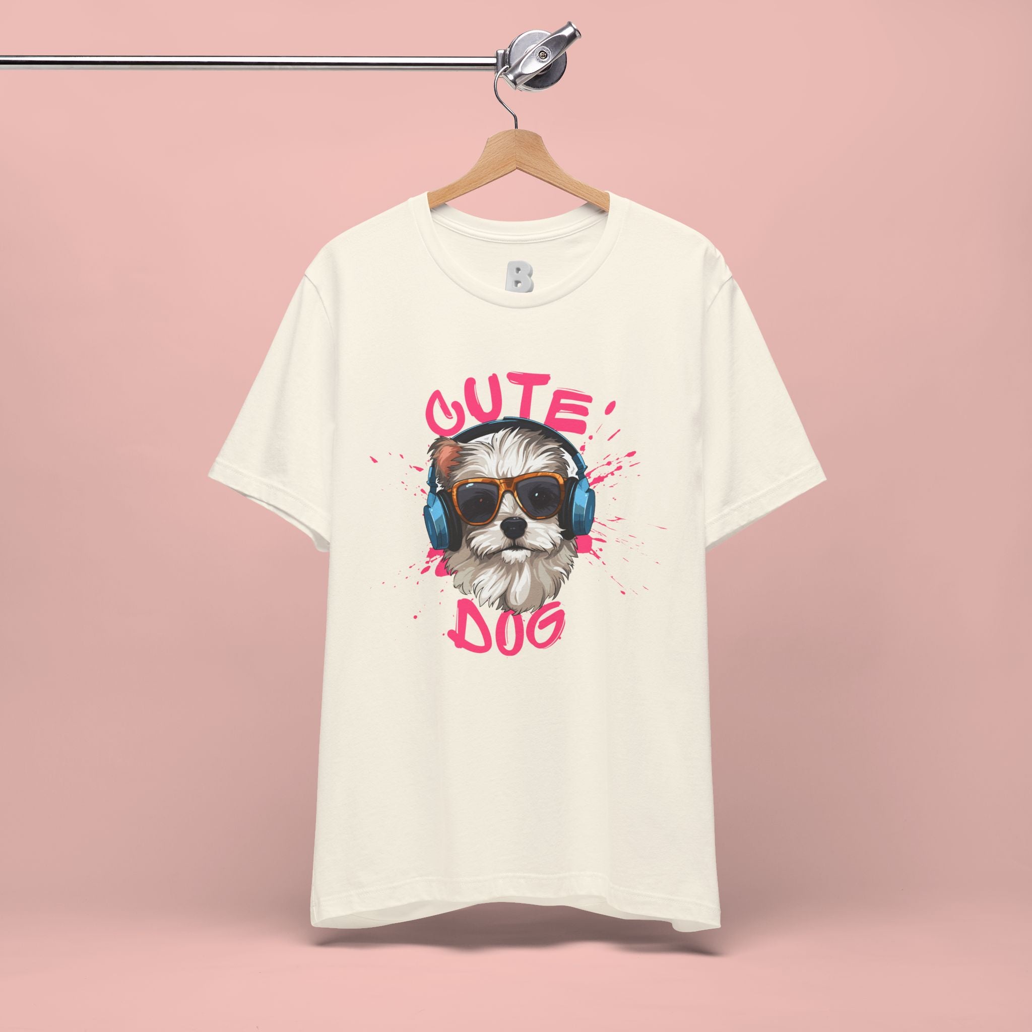 Cute Dog Tee — Headphones Puppy Graphic T-Shirt