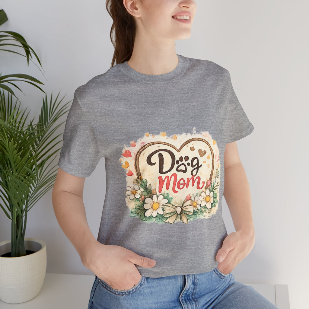 Dog Mom T-Shirt – Floral Paw Heart Graphic Tee