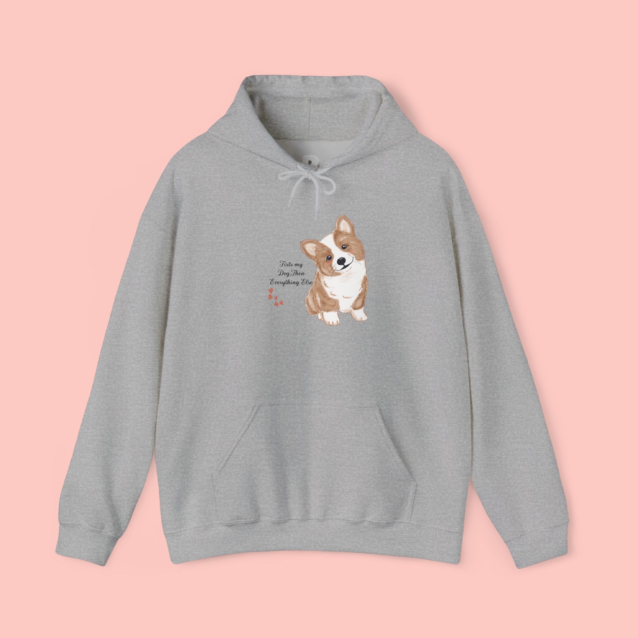 Corgi Love Hoodie — Cute Watercolor Pembroke Corgi Illustration with 'You're My Favorite' Text