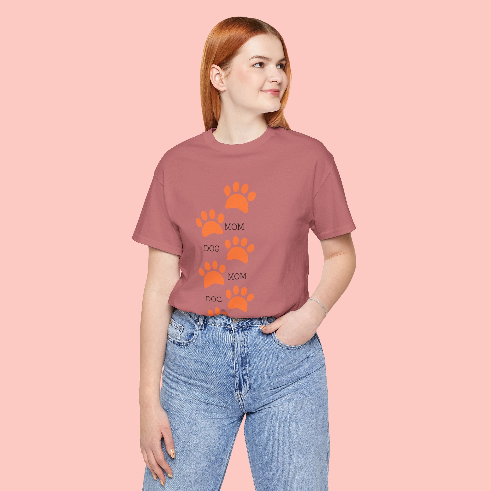 Dog Mom Paw Print T-Shirt — Cute Pet Lover Graphic Tee