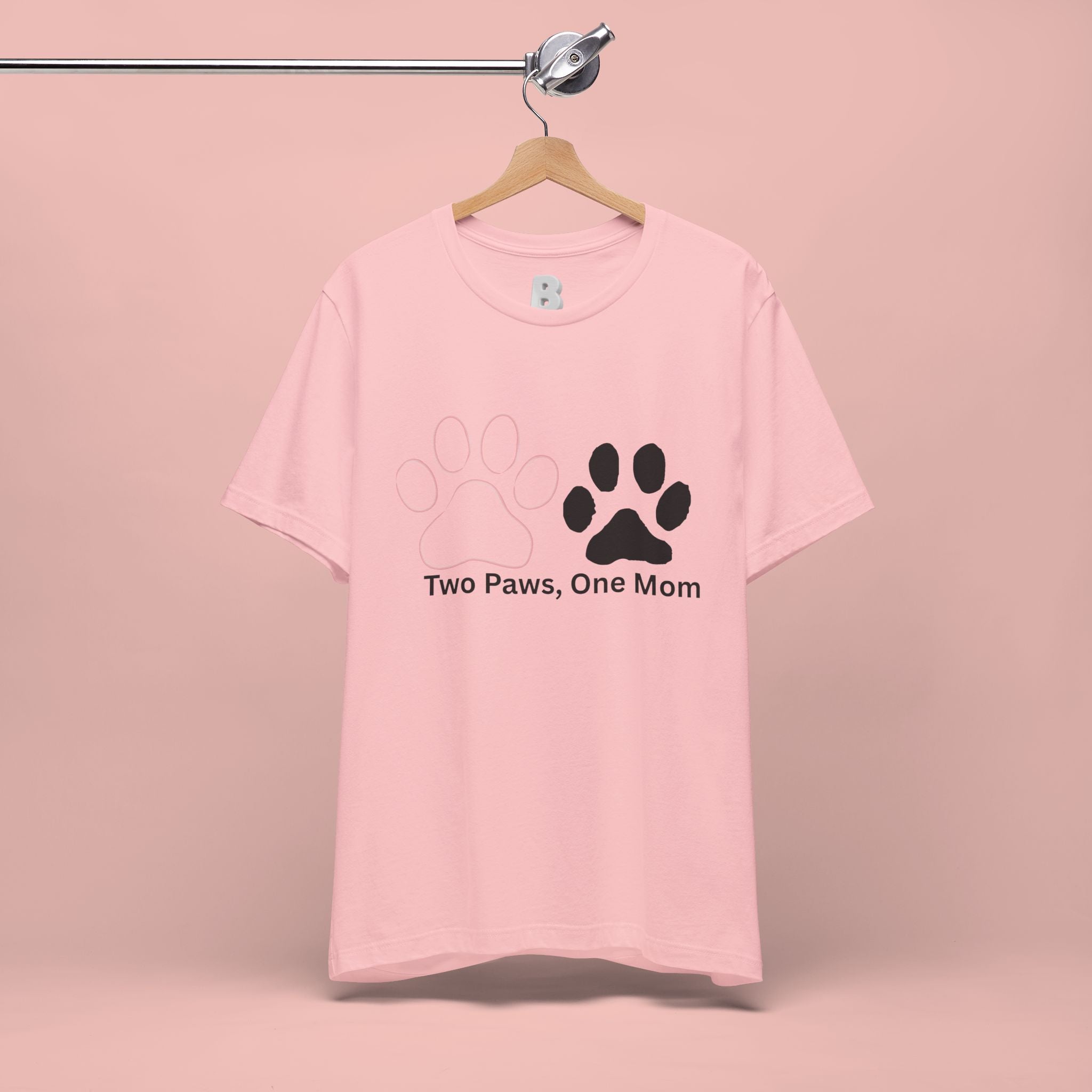 Two Paws, One Mom T-Shirt – Cute Dog Mom Paw Print Tee
