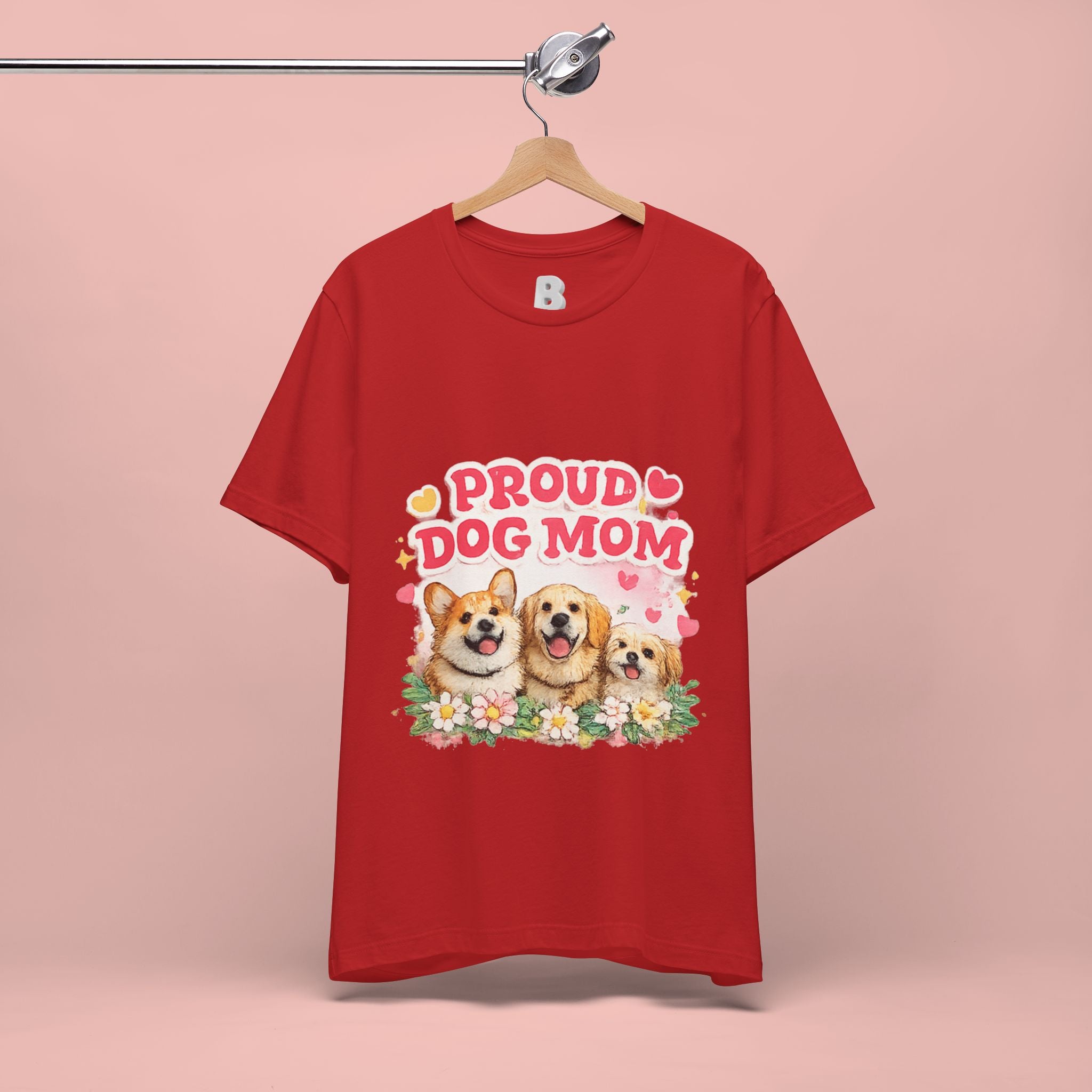 Proud Dog Mom T-Shirt — Cute Corgi & Golden Retriever Floral Tee for Pet Lovers