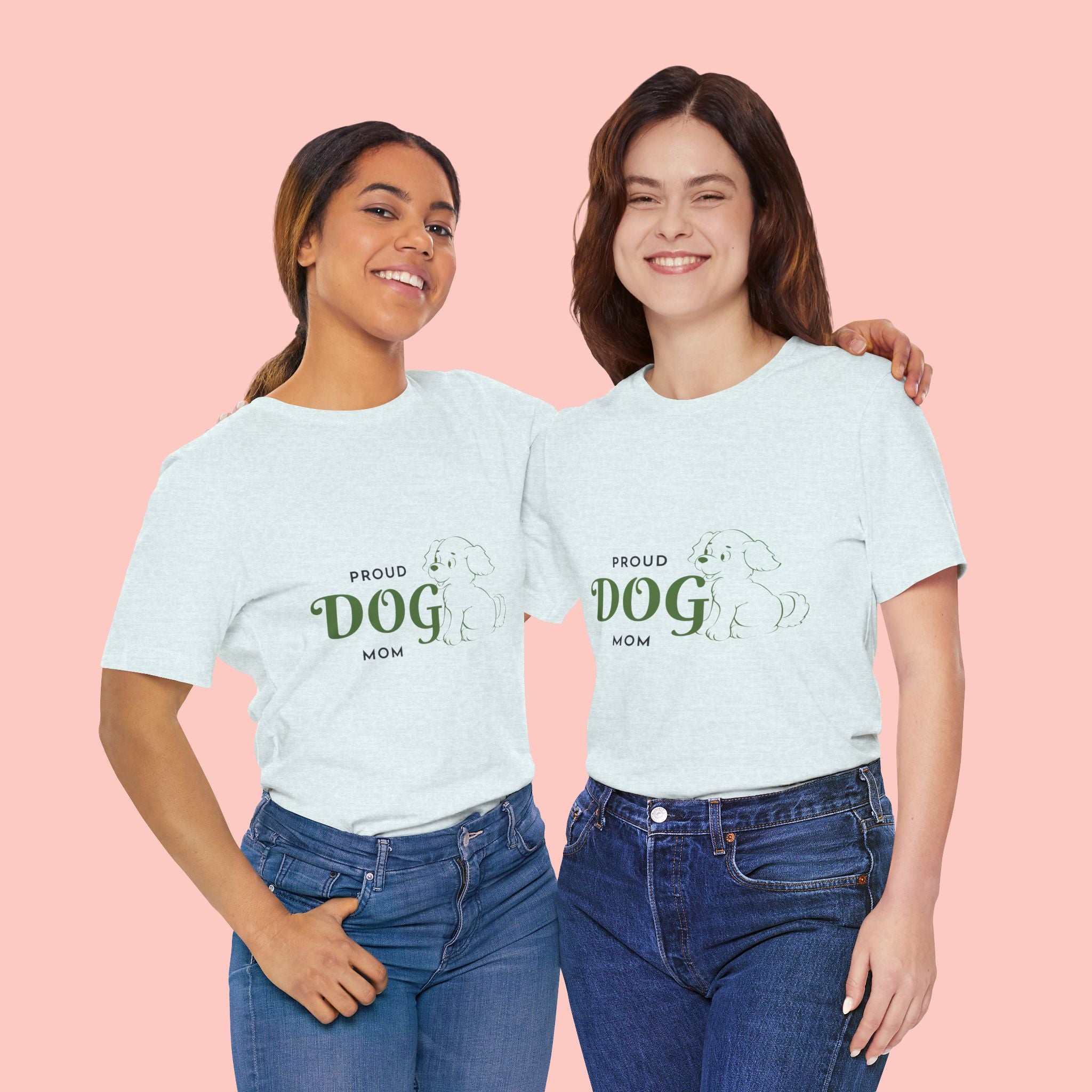 Proud Dog Mom T-Shirt – Cute Paw Print & Puppy Graphic Tee
