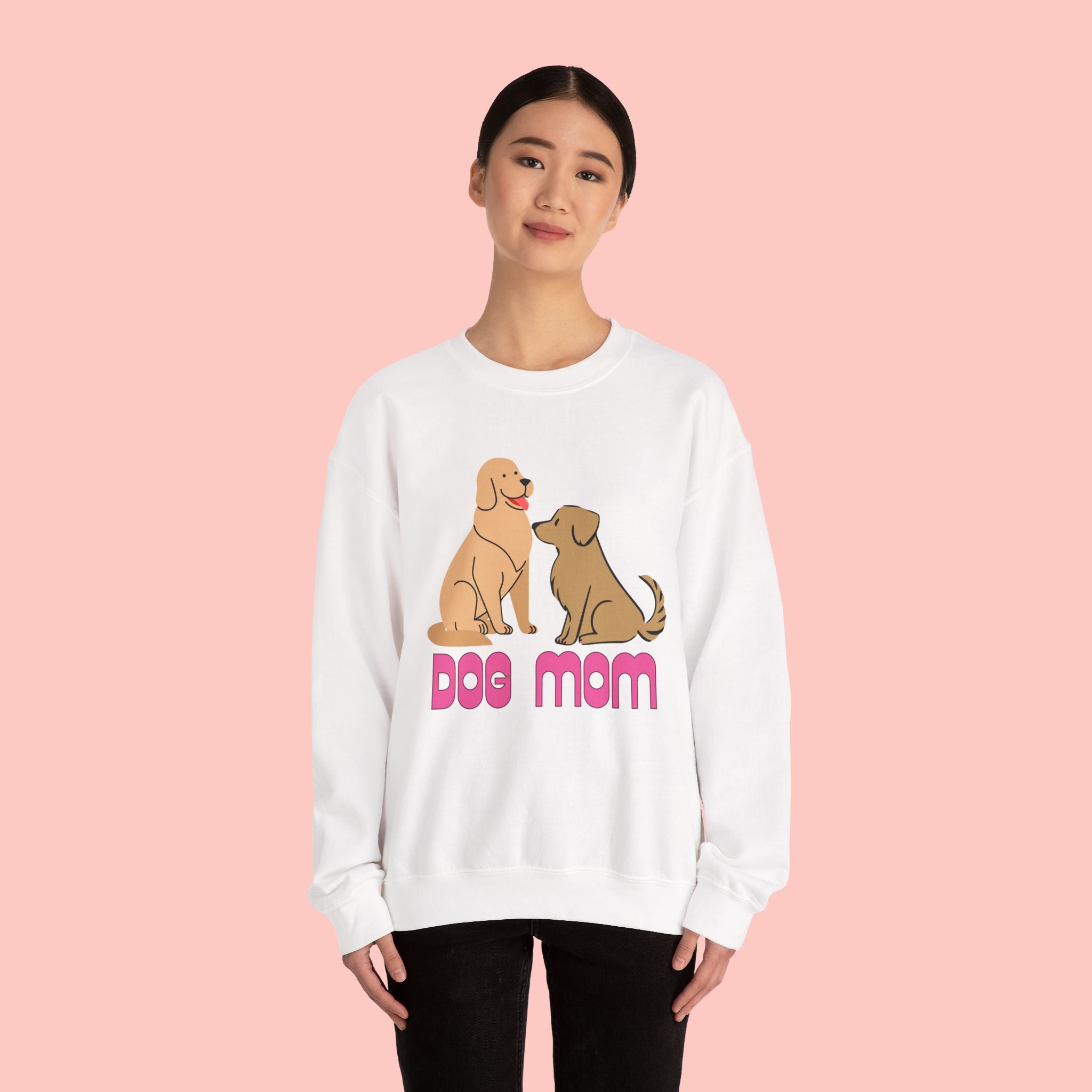Dog Mom Sweatshirt — Cute Cartoon Dogs "Dog Mom" Crewneck